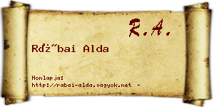 Rábai Alda névjegykártya